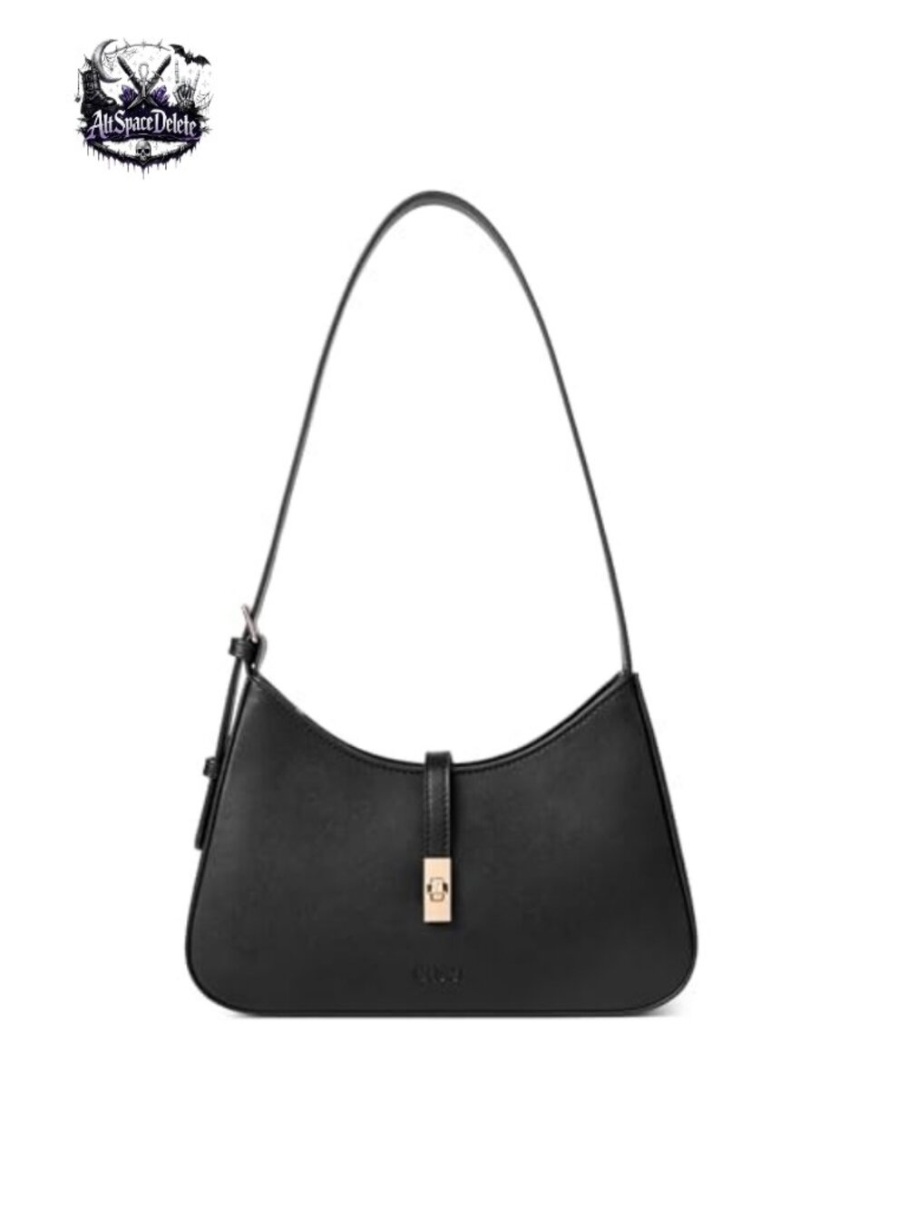 Small Vegan Leather Shoulder Bag Crescent Hobo Purse Adjustable Strap